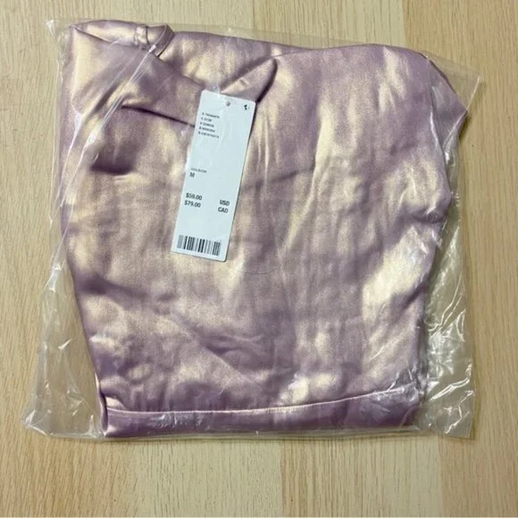 Urban Outfitters | Mallory Metallic Asymmetrical Slip Dress New Lavender Purple - Picture 9 of 10